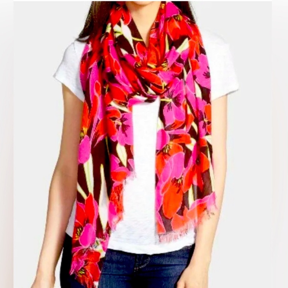NWT Kate Spade Rio Tropical Floral Scarf